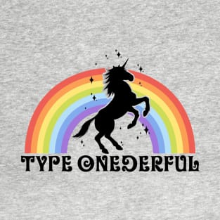 Type 1 Diabetes Type One-derful Unicorn T1D Awareness T-Shirt